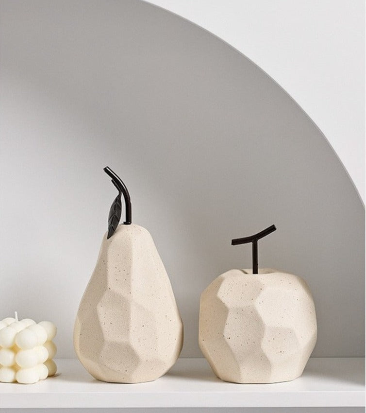 ROBINN Ceramic Apple or Pear Art Decorative Sculpture